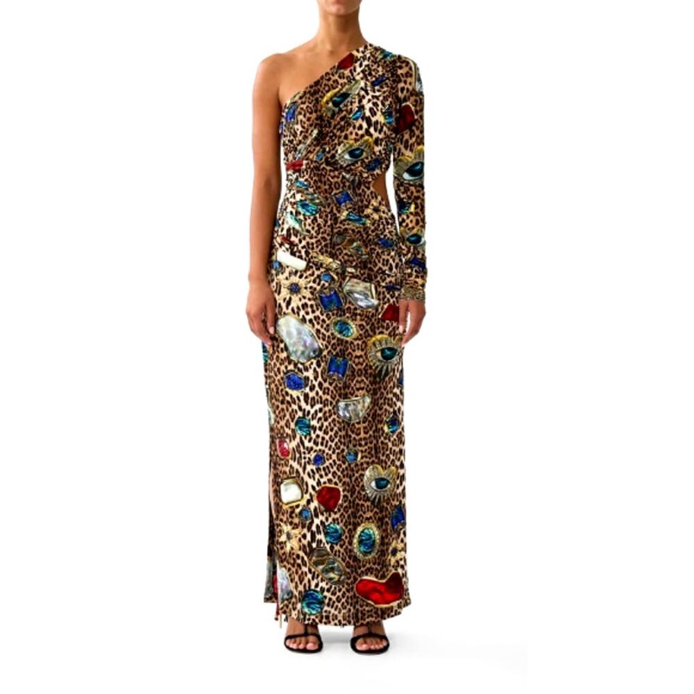 Camilla One Shoulder Jersey Cut Out Dress Nazar Nirvana Size L